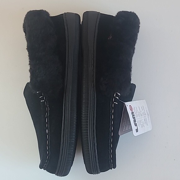 Lamo Australian Suede Sheep Skin Candace Slip On Moccasins Black Women's Size 9 - Picture 6 of 12